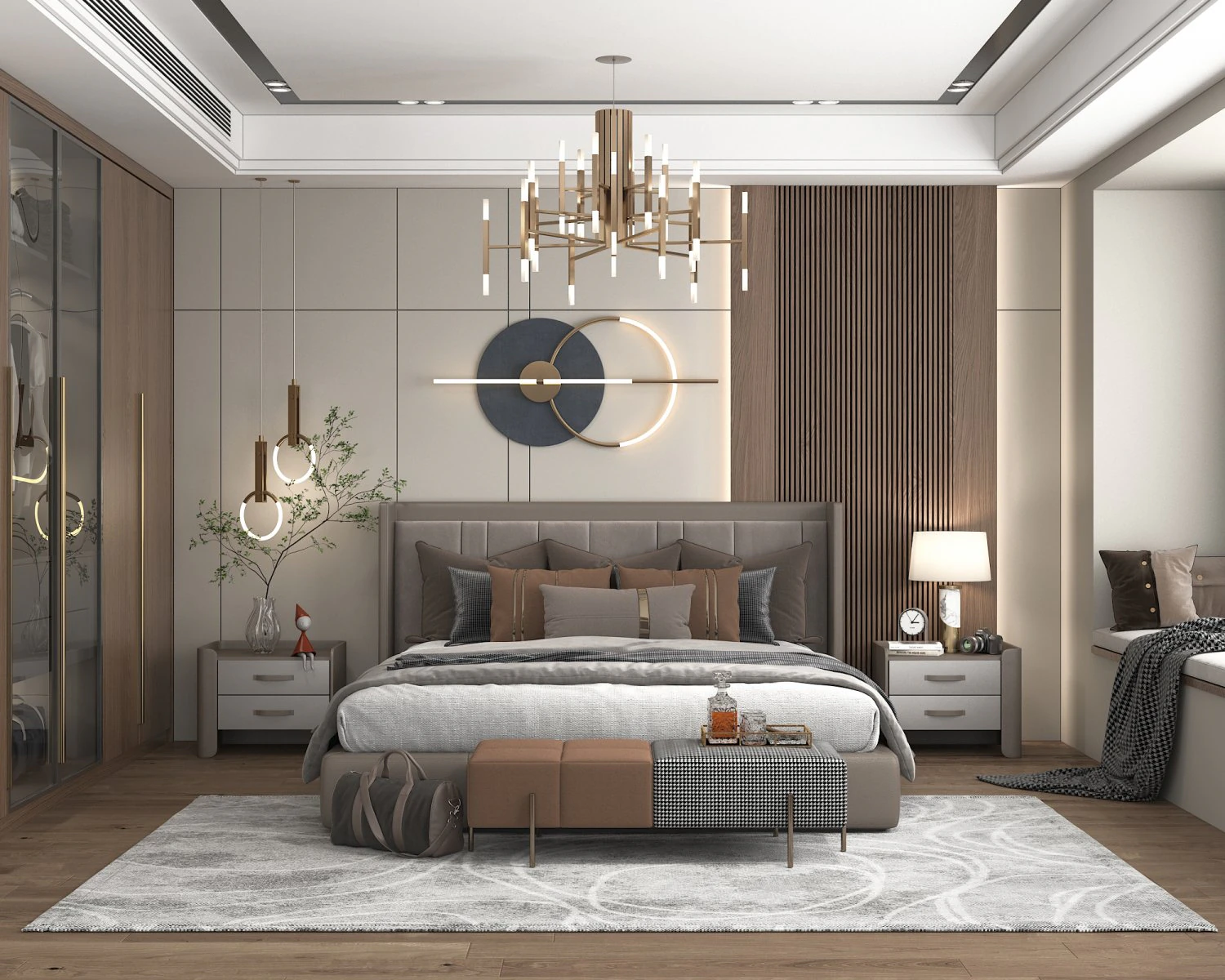 Modern Bedroom Interior Scene 17 3D Model .c4d .max .obj .3ds .fbx .stl .blend 