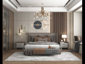 Modern Bedroom Interior Scene 17 Modello 3D