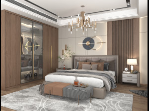 Modern Bedroom Interior Scene 17 3Dモデル