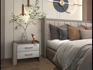 Modern Bedroom Interior Scene 17 3D Model
