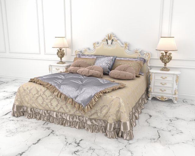 European Style Bed Set 13 Modelo 3D .c4d .max .obj .3ds .fbx .stl .blend 