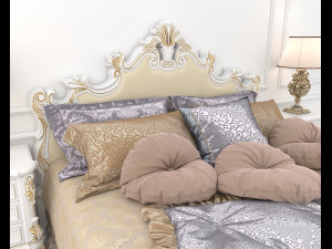 European Style Bed Set 13 Modelo 3D