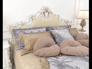 European Style Bed Set 13 3D Model