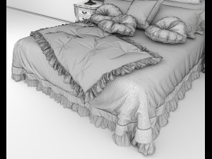 European Style Bed Set 13 Modelo 3D