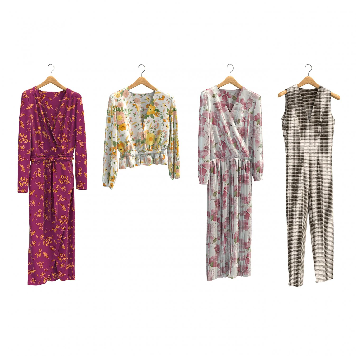 Clothing on Hanger 7 3D Model .c4d .max .obj .3ds .fbx .stl .blend 