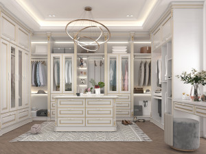 Neoclassical Style Walk-in Closet 3D Model