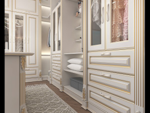 Neoclassical Style Walk-in Closet 3D Модель