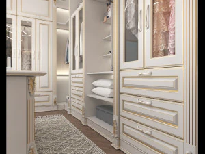 Neoclassical Style Walk-in Closet 3D Model