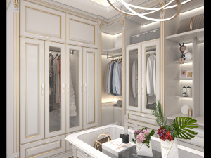 Neoclassical Style Walk-in Closet 3D Модель