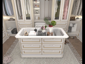 Neoclassical Style Walk-in Closet 3D Модель