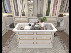 Neoclassical Style Walk-in Closet 3D Model