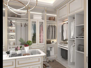 Neoclassical Style Walk-in Closet 3D Model