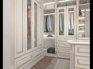 Neoclassical Style Walk-in Closet 3D Model