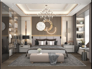 Modern Bedroom Interior Scene 18 3D Model