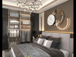 Modern Bedroom Interior Scene 18 3D Model