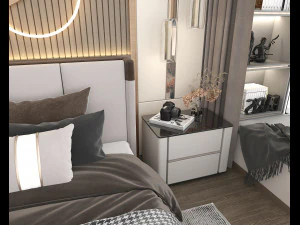 Modern Bedroom Interior Scene 18 3D Model
