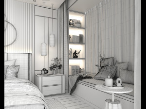Modern Bedroom Interior Scene 18 Modello 3D