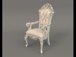 European Style Dining Table and Chairs 11 3D Model