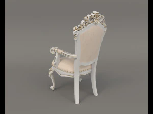 European Style Dining Table and Chairs 11 3D Model