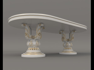 European Style Dining Table and Chairs 11 Modelo 3D