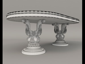 European Style Dining Table and Chairs 11 Modelo 3D