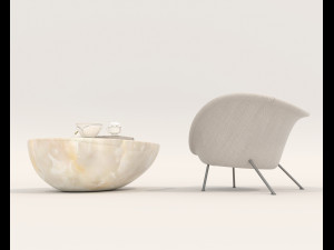 Modern Coffee Table and Armchair 4 Modelo 3D