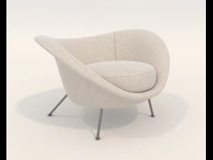 Modern Coffee Table and Armchair 4 3D Model
