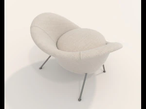 Modern Coffee Table and Armchair 4 3D Model