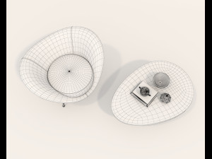Modern Coffee Table and Armchair 4 Modelo 3D