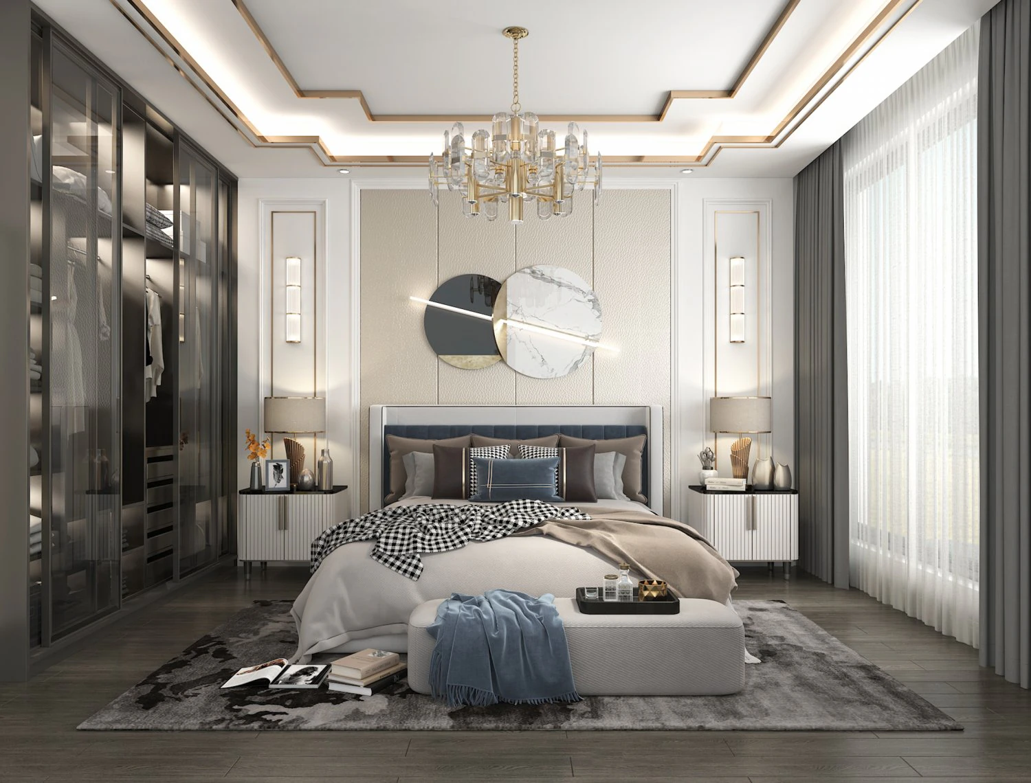 Luxury Bedroom Interior Scene 2 3D Model .c4d .max .obj .3ds .fbx .stl .blend 