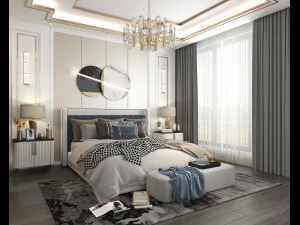 Luxury Bedroom Interior Scene 2 3D Model