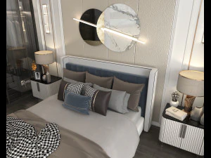 Luxury Bedroom Interior Scene 2 3D Model