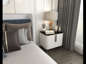 Luxury Bedroom Interior Scene 2 3D मॉडल
