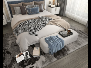 Luxury Bedroom Interior Scene 2 3D मॉडल