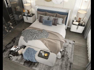 Luxury Bedroom Interior Scene 2 3D Model