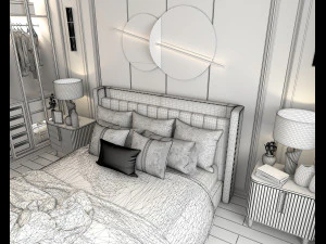 Luxury Bedroom Interior Scene 2 3D Model