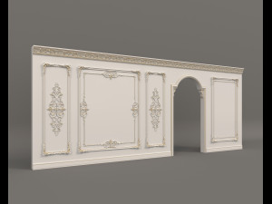 European Style Interior Wall Decoration 9 3D Model