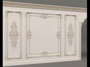 European Style Interior Wall Decoration 9 3D Model