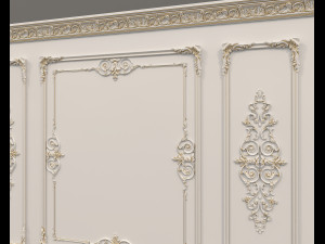 European Style Interior Wall Decoration 9 3D Model