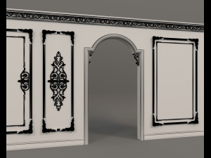 European Style Interior Wall Decoration 9 3D Model