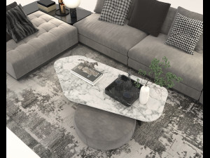 Modern Sofa and Coffee Table 2 3D Model
