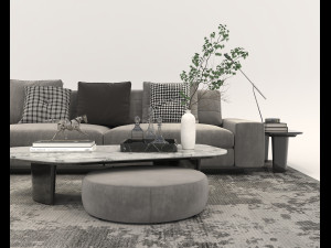Modern Sofa and Coffee Table 2 3D Model
