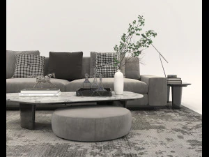 Modern Sofa and Coffee Table 2 3D Model