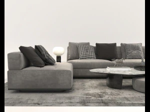 Modern Sofa and Coffee Table 2 3D Model
