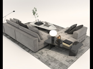 Modern Sofa and Coffee Table 2 3D Model
