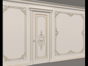 European Style Interior Wall Decoration 10 Model 3D