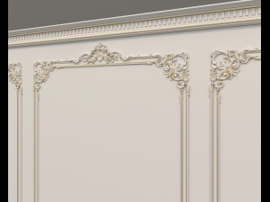 European Style Interior Wall Decoration 10 Model 3D