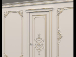European Style Interior Wall Decoration 10 Model 3D