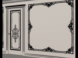 European Style Interior Wall Decoration 10 Model 3D