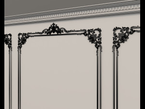 European Style Interior Wall Decoration 10 Model 3D